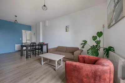 Coin salon dans l'établissement À 50m de la plage, Appartement vue mer