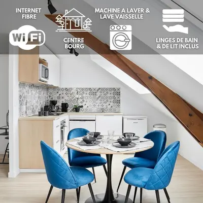 Plan de l'établissement Le Grand Bleu - Wifi fibre/Linge/Accès cour