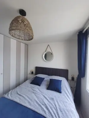 Un ou plusieurs lits dans un hébergement de l'établissement Sérénité Marine : Maison en Bord de Mer à Notre Dame de Monts