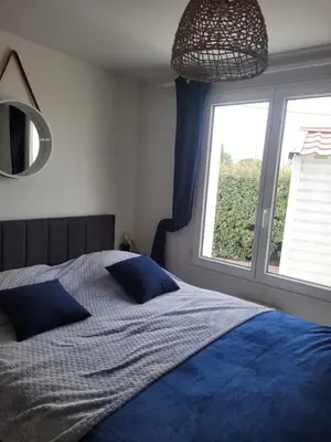 Un ou plusieurs lits dans un hébergement de l'établissement Sérénité Marine : Maison en Bord de Mer à Notre Dame de Monts