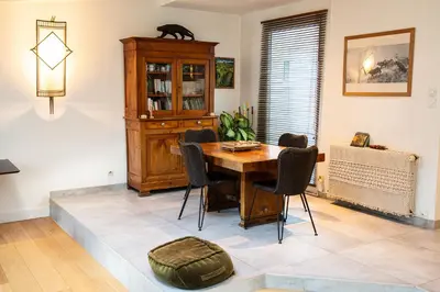 Coin salon dans l'établissement Le Nid du Massereau - Chambres d'hôtes avec piscine près de Nantes et Loire à vélo