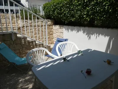 Balcon ou terrasse dans l'établissement Appartement 2 chambres près de la plage - Animaux admis - FR-1-323-314