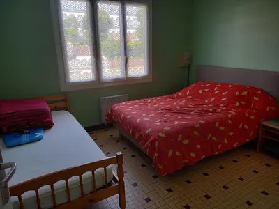 Un ou plusieurs lits dans un hébergement de l'établissement Maison Familiale Proche Mer - 5 Pers, Saint Jean de Monts - FR-1-323-410