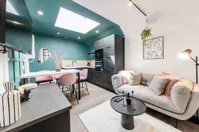 Cuisine ou kitchenette dans l'établissement L'Azur chaleureux et cocooning