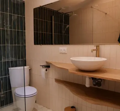 Salle de bains dans l'établissement Le Grenier Du Botaniste