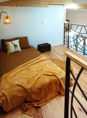 Un ou plusieurs lits dans un hébergement de l'établissement Maison avec hammam privé en option - Maison Mandala