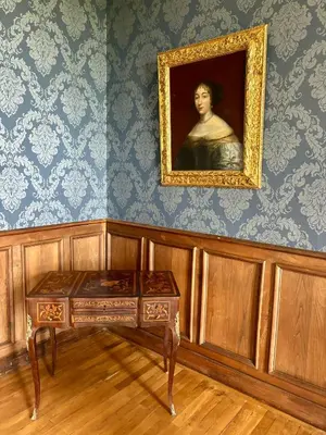 Coin salon dans l'établissement Château de la Pervenchère gîte Baroque
