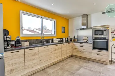 Cuisine ou kitchenette dans l'établissement Villa la Fleur des Dunes