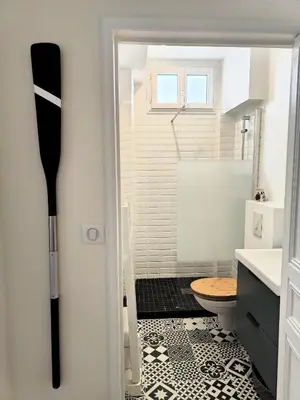 Salle de bains dans l'établissement Pied à terre en bord de mer