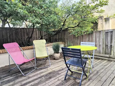 Terrasse ou espace extérieur de l'établissement Pied à terre en bord de mer