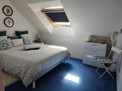 Un ou plusieurs lits dans un hébergement de l'établissement PORNICHET maison classée 3 étoiles à 700m plage a pieds
