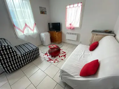 Télévision ou salle de divertissement dans l'établissement Studio en bord de mer, tous commerces animations