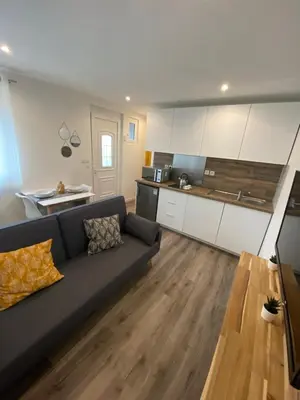 Cuisine ou kitchenette dans l'établissement Studio neuf avec jardin privatif