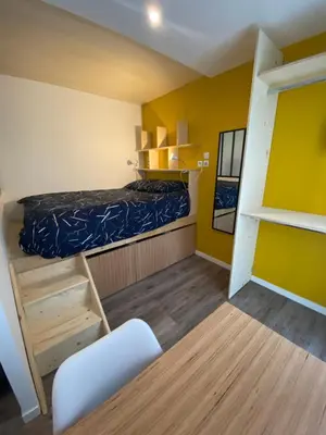 Cuisine ou kitchenette dans l'établissement Studio neuf avec jardin privatif
