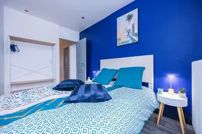 Un ou plusieurs lits dans un hébergement de l'établissement Appartement de standing - coeur de Rezé / 10min de Nantes