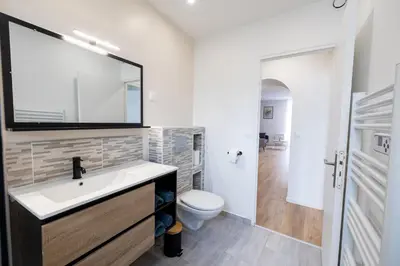 Salle de bains dans l'établissement Très Bel Appartement Spacieux et Central