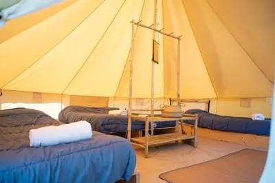 Un ou plusieurs lits dans un hébergement de l'établissement Lodg'ing Nature Camp Anjou