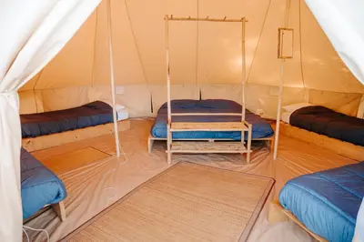 Un ou plusieurs lits dans un hébergement de l'établissement Lodg'ing Nature Camp Anjou