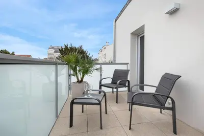 Balcon ou terrasse dans l'établissement Appartement pour 4 centre et bord de mer