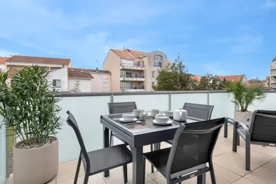 Balcon ou terrasse dans l'établissement Appartement pour 4 centre et bord de mer