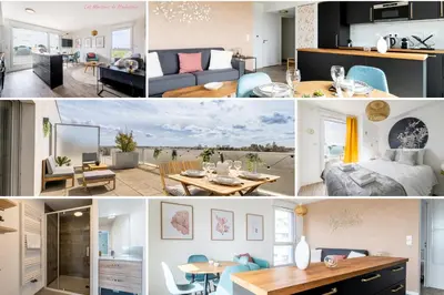 Cuisine ou kitchenette dans l'établissement Le Crépuscule - Appartement terrasse et parking