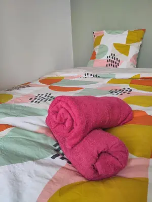 Un ou plusieurs lits dans un hébergement de l'établissement Appartement lumineux et spacieux 70m2 proche de tout - 3 chambres