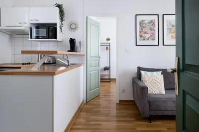 Cuisine ou kitchenette dans l'établissement La Dolce Notte - Calme & central, tout à pied
