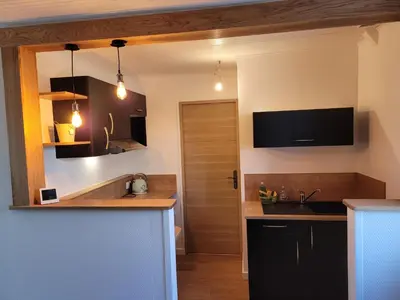 Cuisine ou kitchenette dans l'établissement La cabane de megue