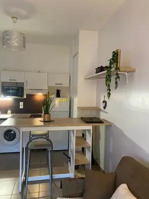 Cuisine ou kitchenette dans l'établissement Pornichet 4 personnes a 3 mns de la plage avec jardin