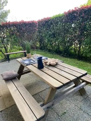 Jardin de l'établissement Pornichet 4 personnes a 3 mns de la plage avec jardin