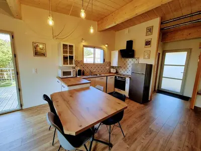 Cuisine ou kitchenette dans l'établissement Cottage Les Ormeaux - à 13 minutes du Puy du Fou