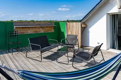 Balcon ou terrasse dans l'établissement gite pierre percée bord de Loire proche Nantes