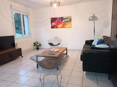 Coin salon dans l'établissement Gite la Blanchere