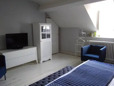 Télévision ou salle de divertissement dans l'établissement Le Domaine Du Cormier