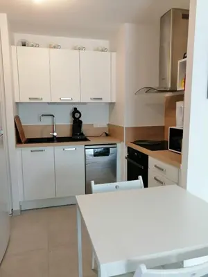 Cuisine ou kitchenette dans l'établissement Domaine de la lumière