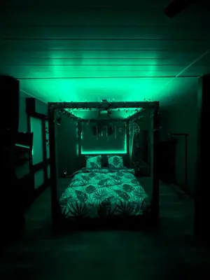 Un ou plusieurs lits dans un hébergement de l'établissement Oasis Tropical Sauna Privé Vue Mer & Plage À 100M