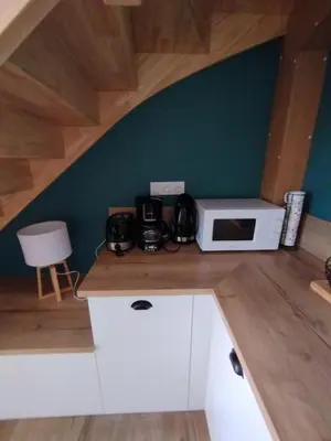 Cuisine ou kitchenette dans l'établissement Gîte des Trois Cantons