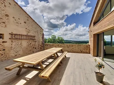 Balcon ou terrasse dans l'établissement Au Vent des Collines