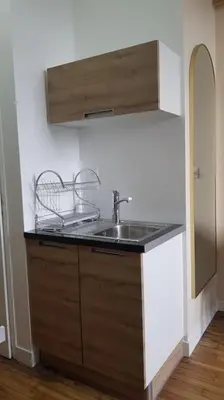 Cuisine ou kitchenette dans l'établissement Petit studio Magellan
