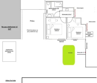Plan de l'établissement Studio 2 chambres chez particulier, avec entrée indépendante, proche du Puy Fou, encas du matin offert