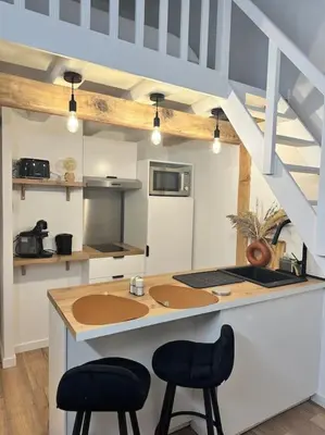 Cuisine ou kitchenette dans l'établissement Duplex lumineux