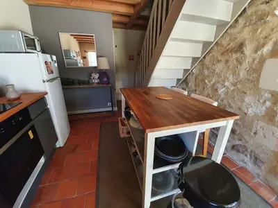 Cuisine ou kitchenette dans l'établissement Maison de campagne