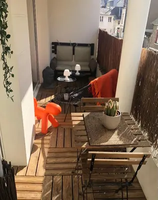 Coin salon dans l'établissement Hygge Loft Nantes Gare TGV jardin des plantes