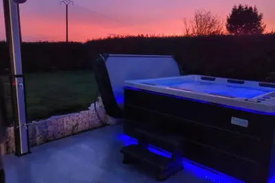 Lever ou coucher de soleil vu de la maison de vacances ou à proximité
