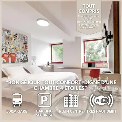 Plan de l'établissement Le Nénuphar - Parking, Hyper-Centre, 500m Gare