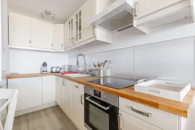 Cuisine ou kitchenette dans l'établissement Studio Soleil Couchant - Vue mer