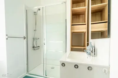 Salle de bains dans l'établissement Escale à Nantes - Bord de Loire