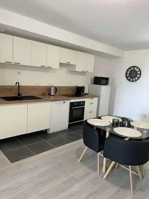 Cuisine ou kitchenette dans l'établissement Appartement proche gare et centre-ville