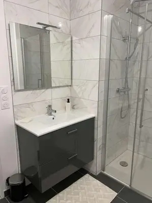 Salle de bains dans l'établissement Appartement proche gare et centre-ville