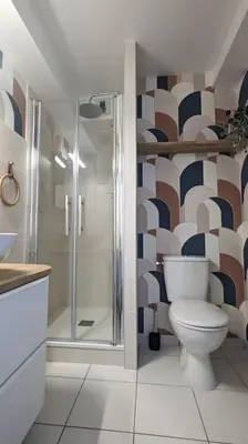Salle de bains dans l'établissement Les voisins de l'hippodrome